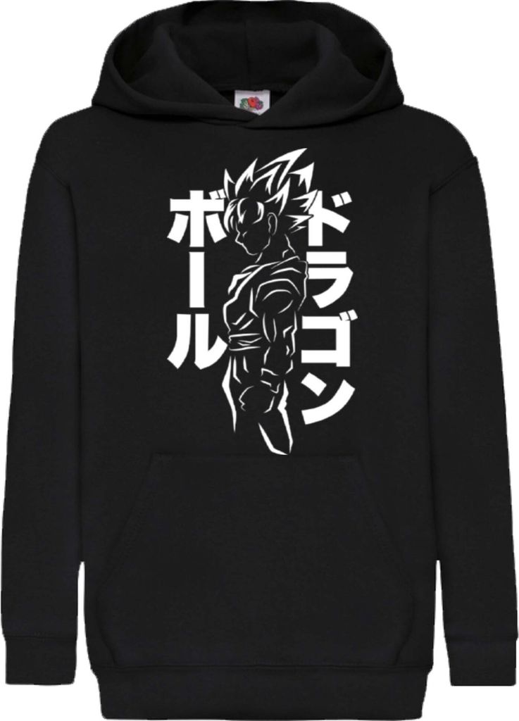Kinder Kapuzenpullover Dragon Anime Manga Ball Z Goku 19, 9-11 Jahr - 140 / Schwarz