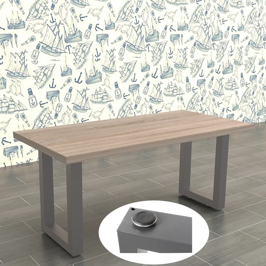 Struttura Tavolo Ufficio Mucola 100x72 cm Acciaio Grigio Industriale