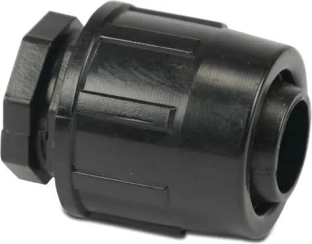 Attacco rapido in PP per tubo flessibile 20 mm nero