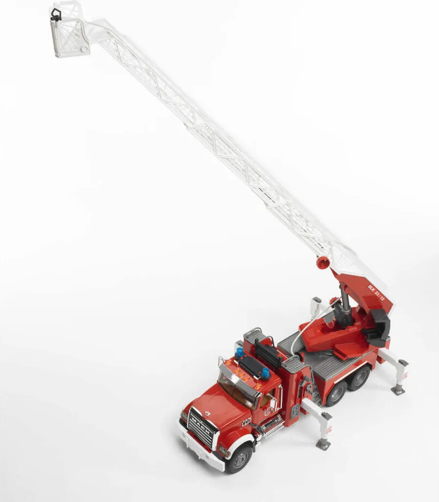 Camion de pompier Bruder MACK Granite incassable avec grande échelle - 30