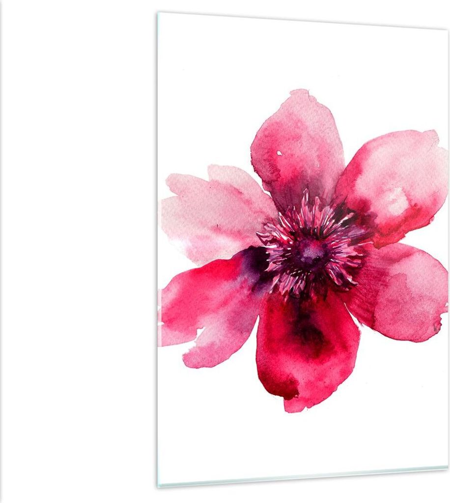 Bilder auf glas - Einteilig - Malerei Illustration Sommer Blume - 80x120cm - Glasbilder - Wandbilder - Bilder - Wanddekoration aus Glas - Glas Bild...