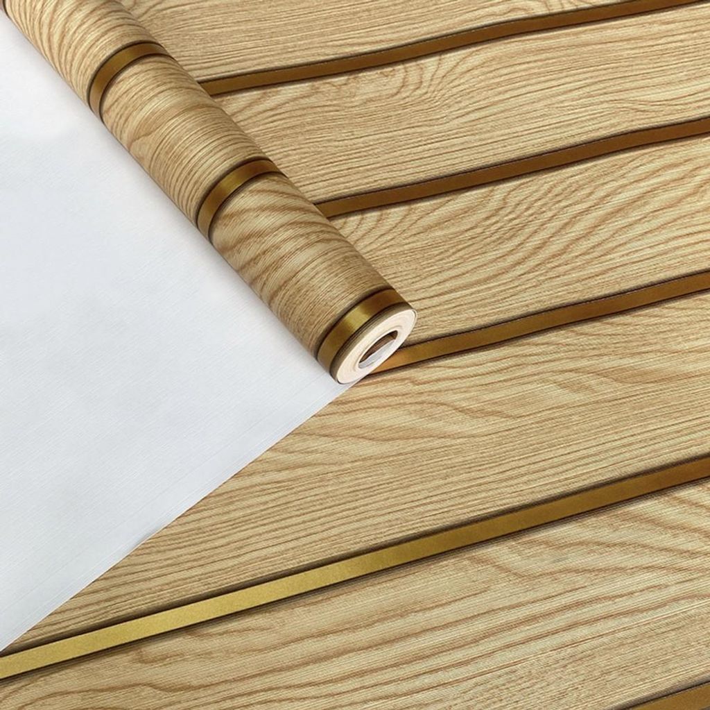 RHP Tapete Holzoptik 3D – Wandpaneel Design, moderne Lamellenwand im Skandi Look, Natur Optik, Holzwand Effekt, 0,53 x 10,05 m 970702