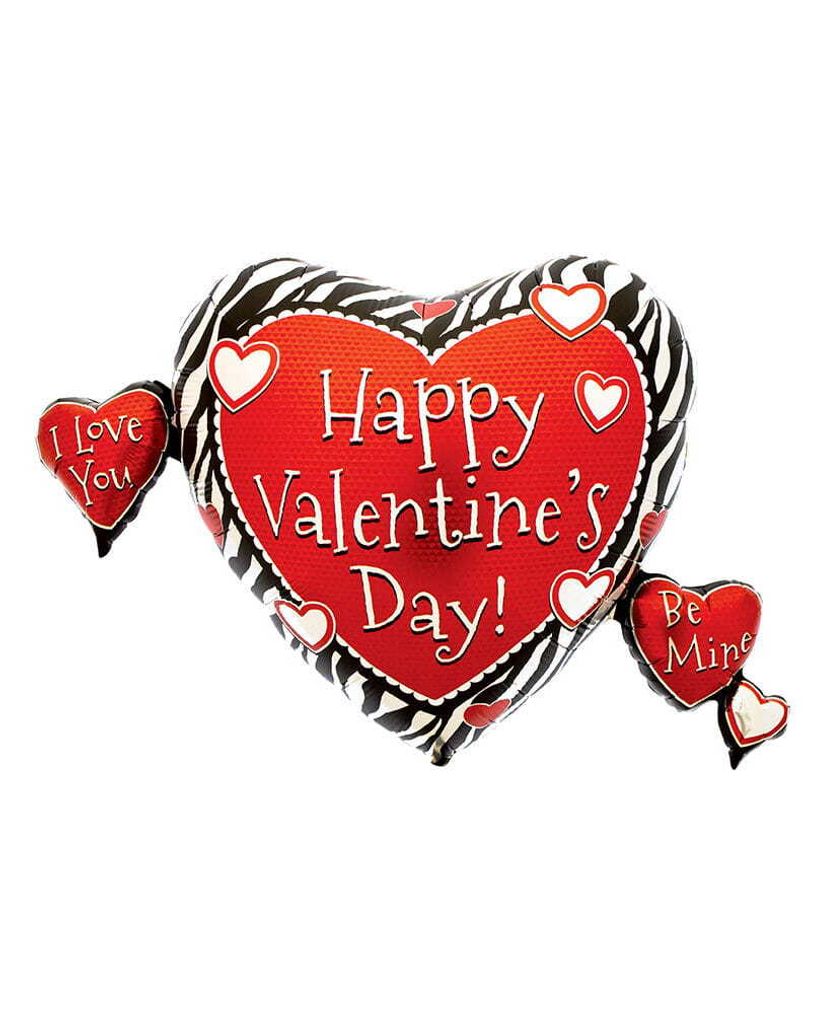 Valentinstag Folienballon mit Herzmotiven