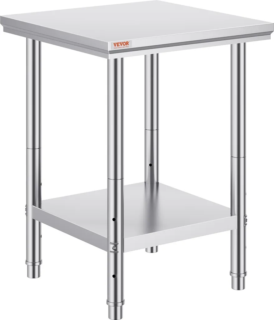 Tavolo Inox 60x60 cm Multifunzione - Cucito, Lavanderia e Hobby