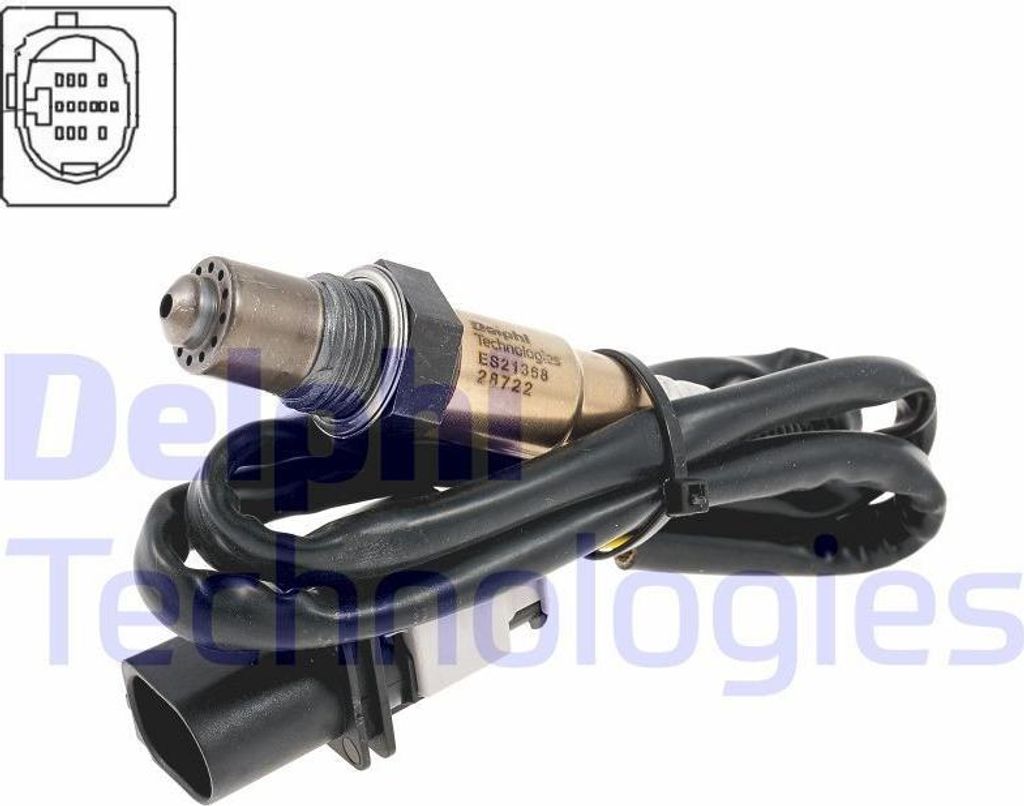 DELPHI Lambdasonde für VW GOLF VI (5K1) Breitband-Lambda-Sonde Beheizt 615mm ES21368-12B1