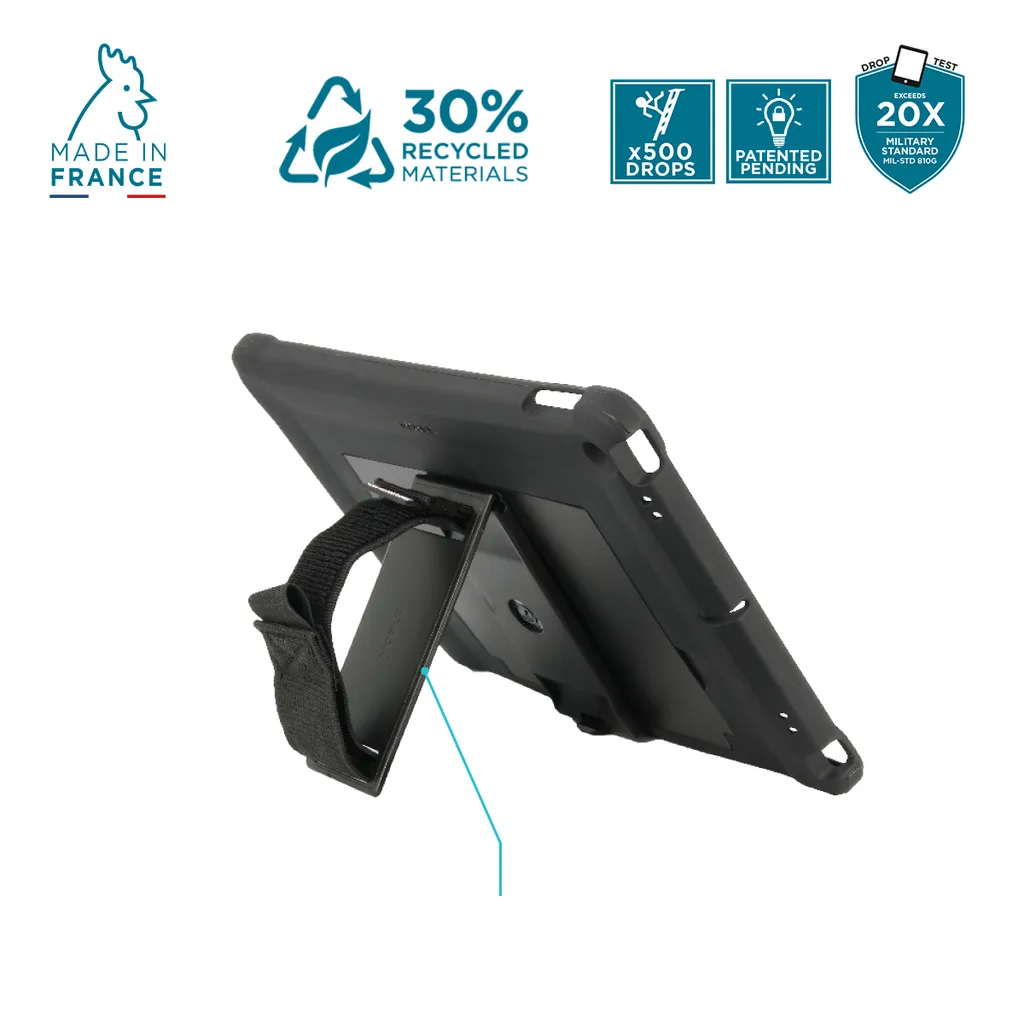 Coque iPad 10.9 antichoc : finies les chutes avec la sangle de sécurité