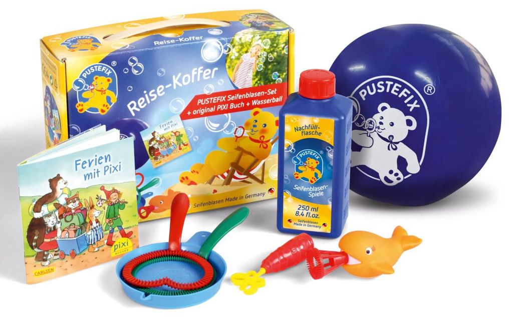 Reise-Koffer Set 250ml, mit original PIXI Buch und Produktbild 