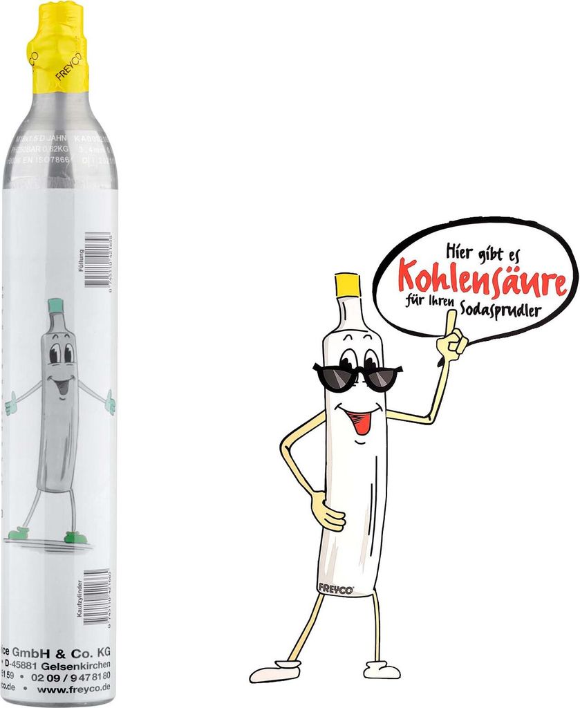 1 x Kohlesäure Zylinder 425g 60L CO2 kompatibel mit SodaStream* Wasserprudler