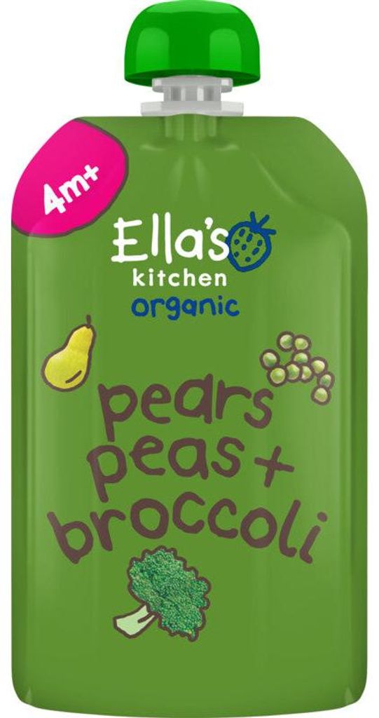 Ella's KitchenPeren, Doperwten & Brokolicová detská kaša Obrázok produktu 