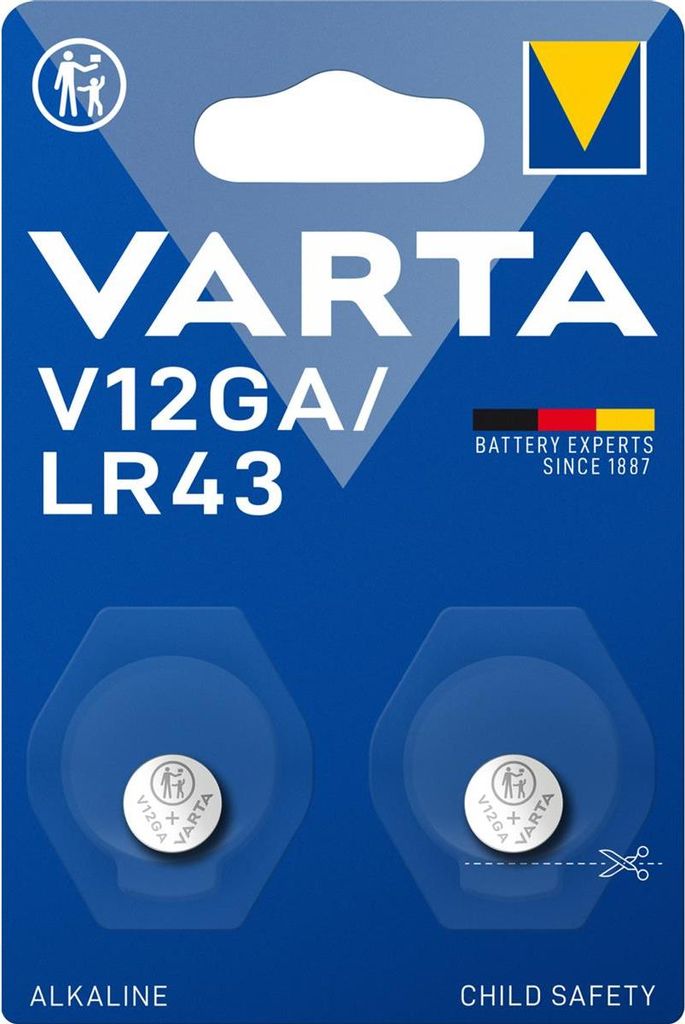 Varta V12GA, Einwegbatterie, LR43, Alkali, 1,5 V, 2 Produktbild 