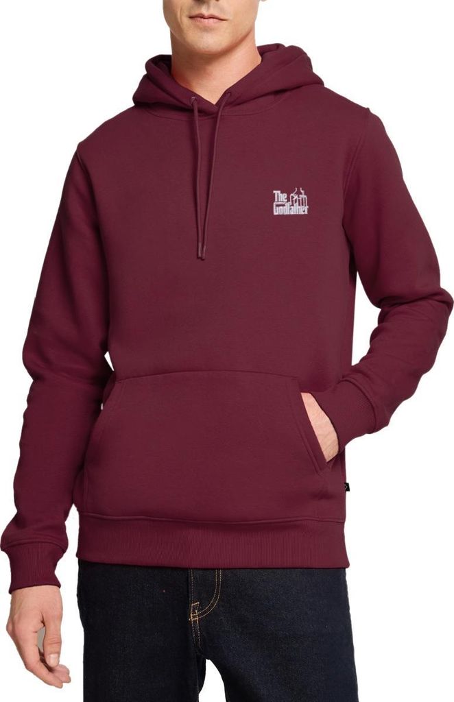 Spreadshirt Der Pate Offizielles Logo Als Stick-Design Herren Premium Hoodie, 5XL, Burgunderrot