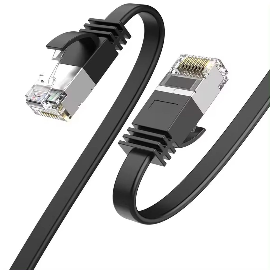 LAN Kabel Cat 6 Flach 20m Schwarz Netzwerkkabel RJ45 Produktbild 