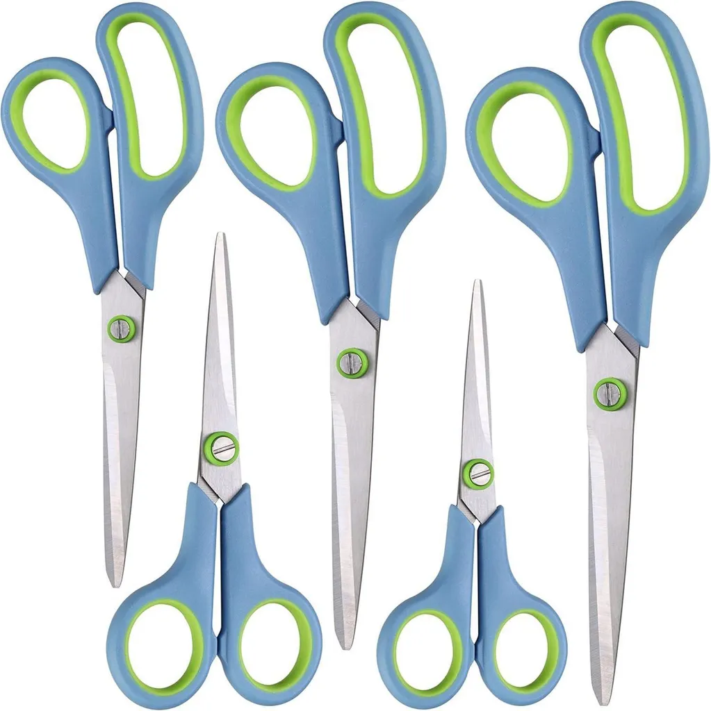 Ciseaux ergonomiques CCR 5 pièces : fini les douleurs aux mains bleu