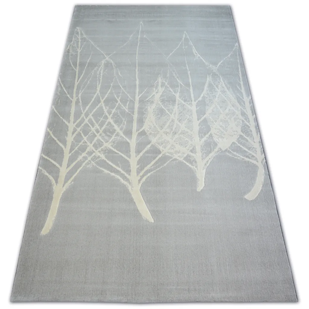 Tapis Gris Crème Motif Feuilles SCANDI 18281/652 Qualité Supérieure