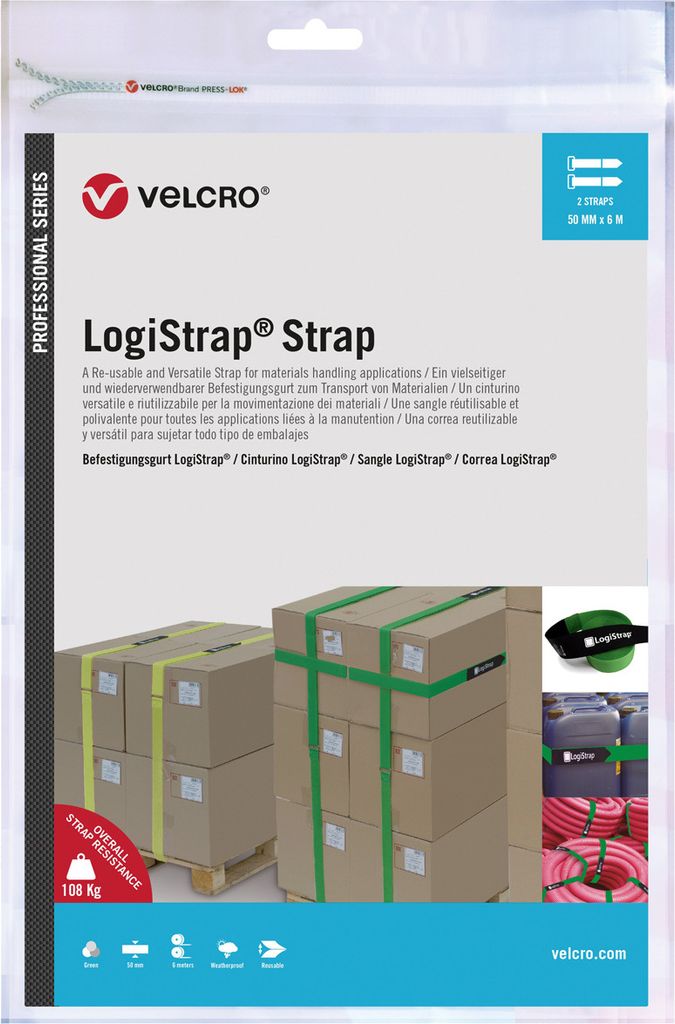 VELCRO Logistrap Strap 50mm x 6m Streifen 2 Stück, grün