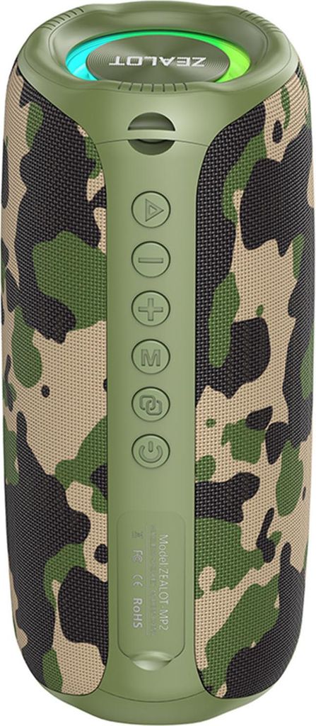 Tragbarer BT-Lautsprecher 52mm Full-Range mit RGB-Lichtern Kabellos für Zuhause/Party/Außenbereich Camouflage