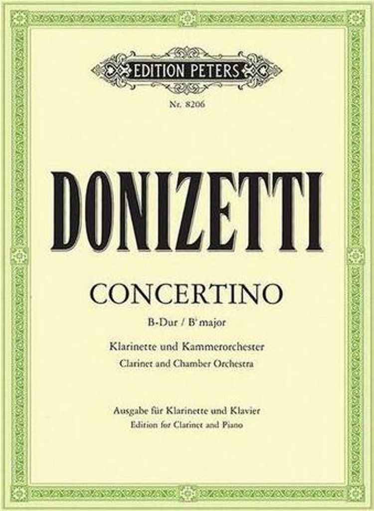 Concertino for Clarinet in B Flat (Ed. for Clarinet and Piano by the Composer): For Clarinet and Chamber Orchestra (Reconstructed by Raymond Meylan)