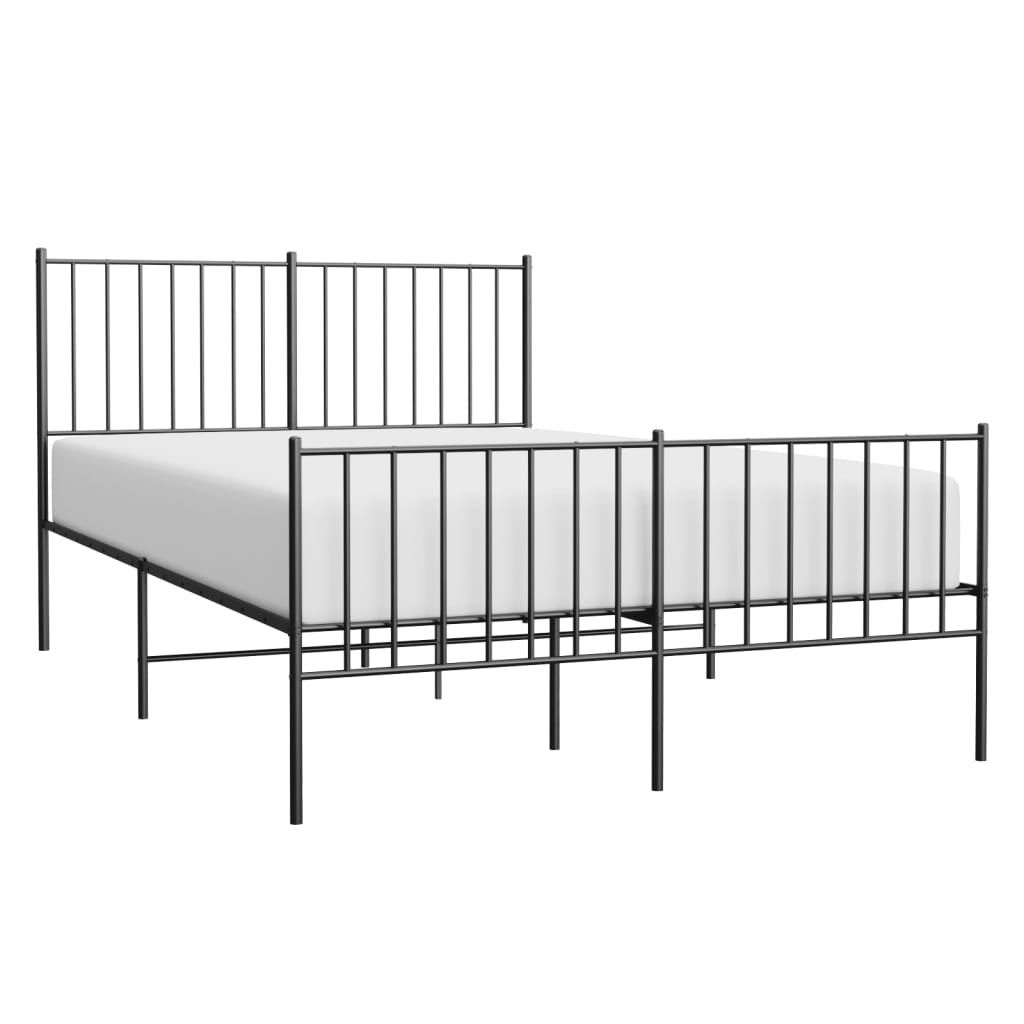 "2026 Aktion"Bettgestell - CLORIS - Doppelbett - Robust und langlebig - mit Kopf- und Fußteil Metall Schwarz 120x190 cm - Einfache Montage - - DE...