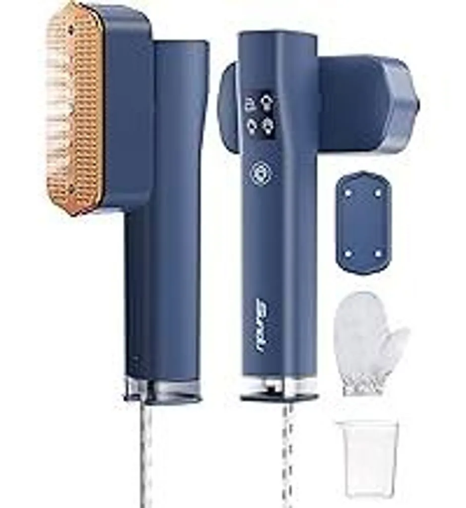 Sundu Stiratore a vapore, vaporizzatore per abiti, ferro da stiro da viaggio 2 in 1 Ferro da stiro a vapore, riscaldamento rapido in 15 secondi Ferro da stiro manuale portatile, ferro da stiro da viaggio con display LED, 4 modalità di stiratura, blu