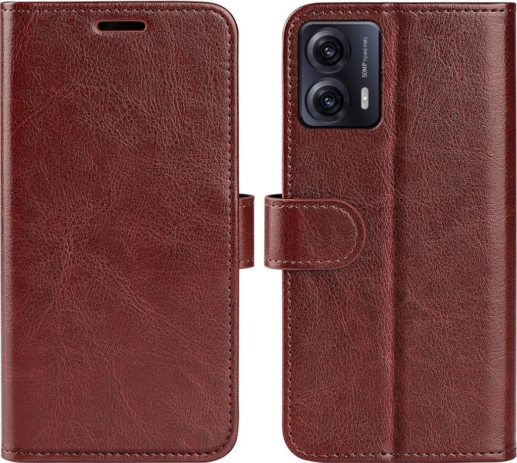 Mobigear Basic Motorola Moto G53 5G Hülle Klapphülle Geldbörse - Braun