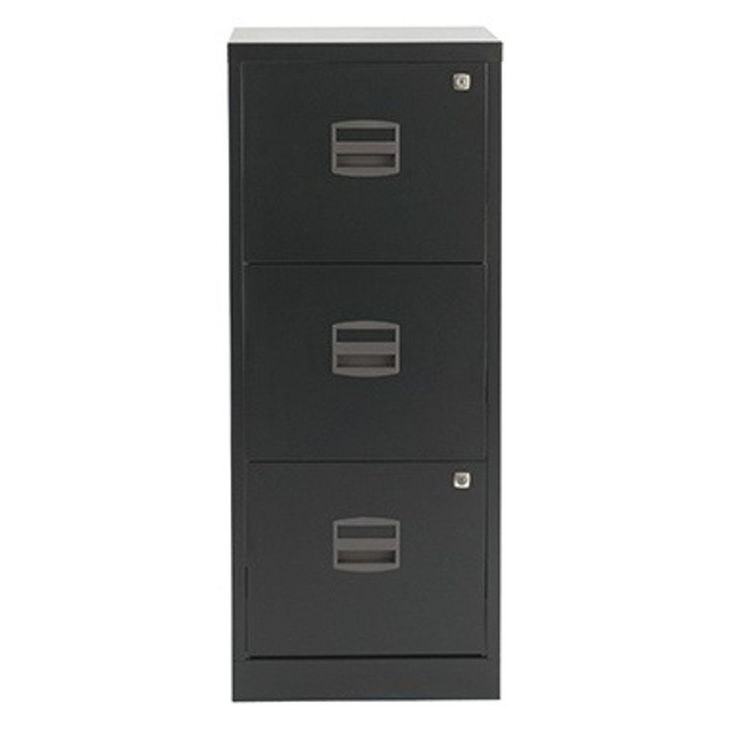 BISLEY Home PFA 3 Hängeregistraturschrank schwarz 3 Schubladen 41,3 x 40,0 x 101,5 cm