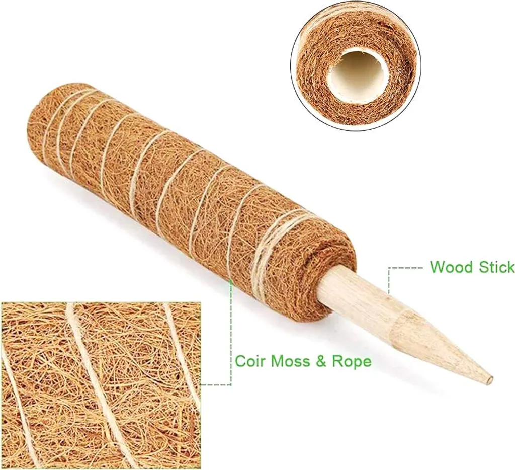 Tuteur coco naturel 450mm avec extension modulable pour Monstera - 4Pcs - 3