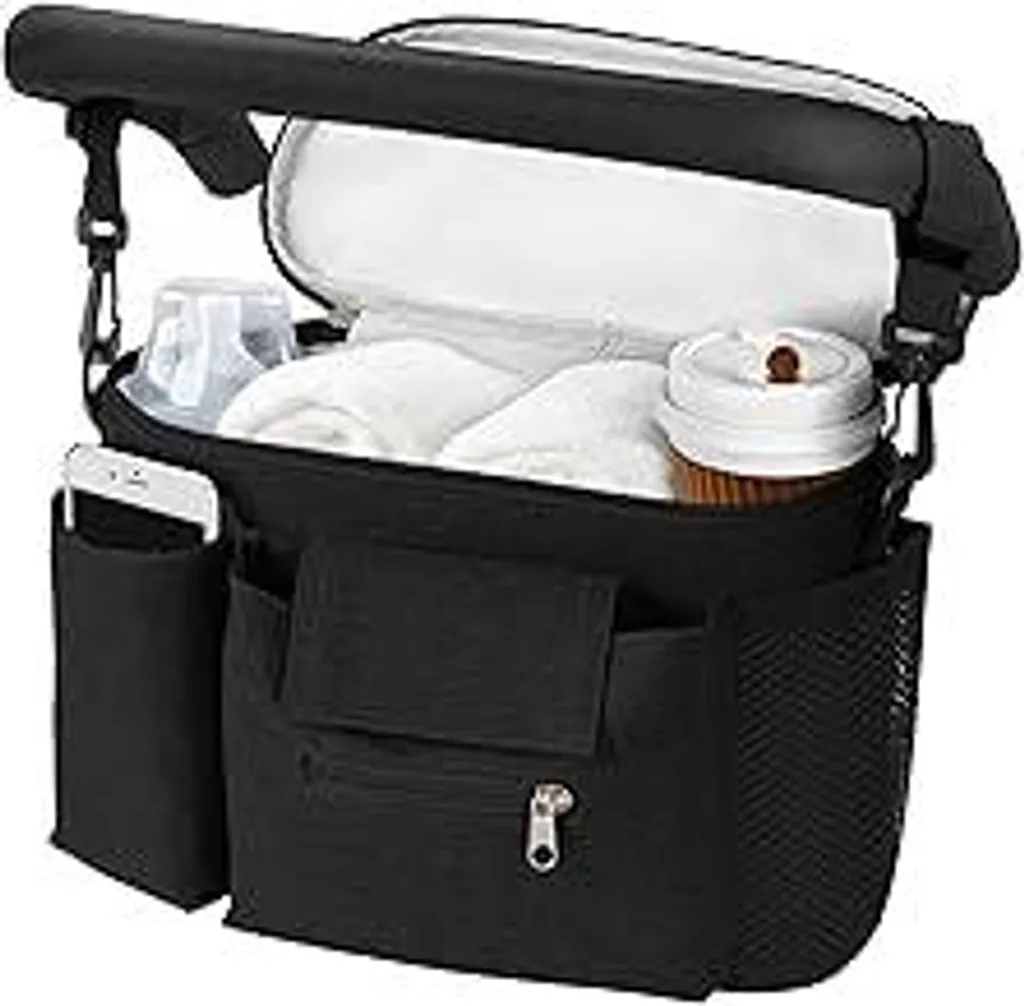 HOTUT Stroller Organizer Nero | Borsa Universale Termica e Impermeabile