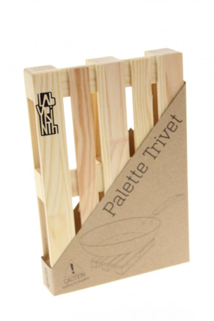 pan Coaster Palette 19 x 12,8 x 2,6 cm Naturholz Produktbild 