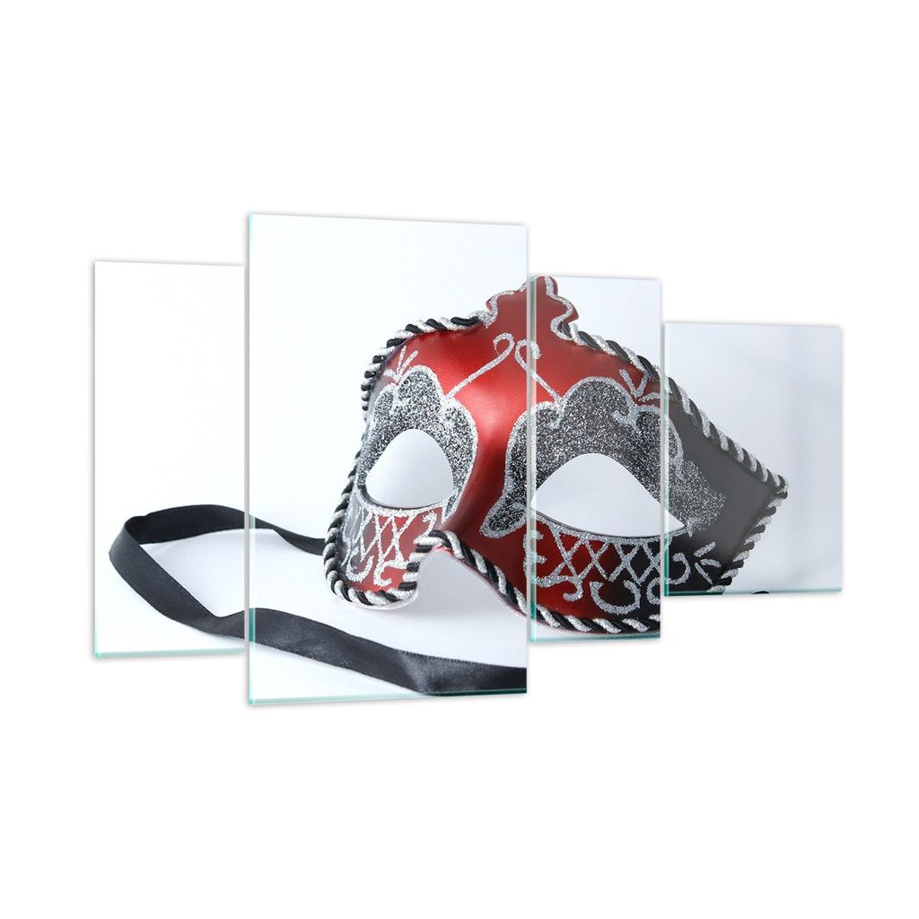 Bilder auf glas - Venedig Karneval Maske - 120x70cm - Glasbilder - Wandbilder - Kunstdruck - zum Aufhängen bereit - Wanddekoration aus Glas - Glas...