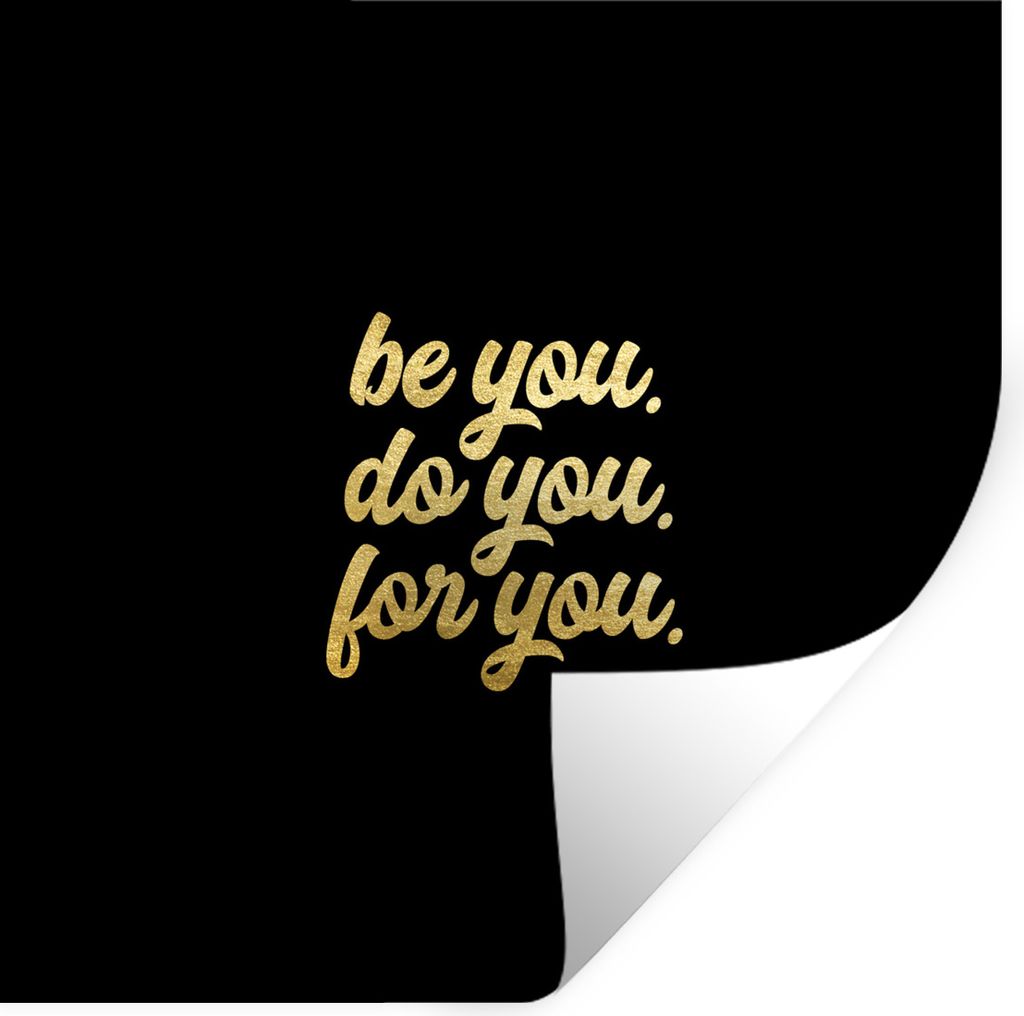 MuchoWow Wandtattoo Wandsticker Wandaufkleber Zuversicht - Gold - Schwarz - Zitat 80x80 cm Selbstklebend und Repositionierbar - Wierderverwendbar...