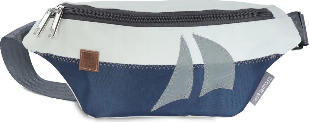 Sac banane Nœud : fini les sacs lourds - Toile recyclée Blanc Bleu Gris