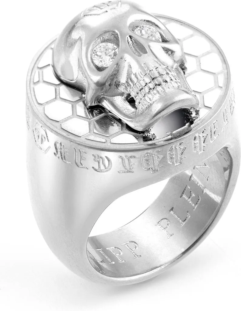Bague Skull Grise Philipp Plein PJ8AA09R Acier Inoxydable Inaltérable