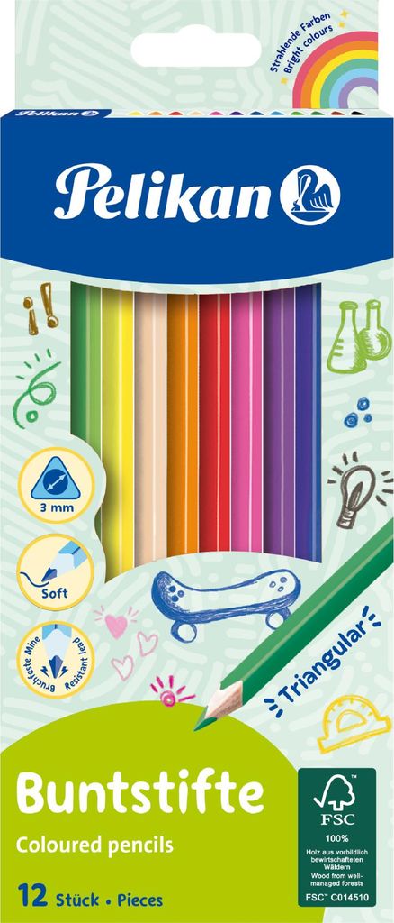 Pelikan dreieckige Holzbleistifte 12 Stück 700115