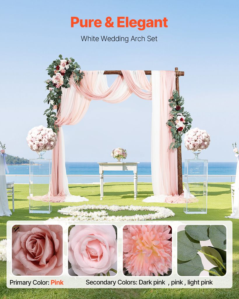 Kit di fiori artificiali per arco di nozze, 2 pezzi di fiori di peonia