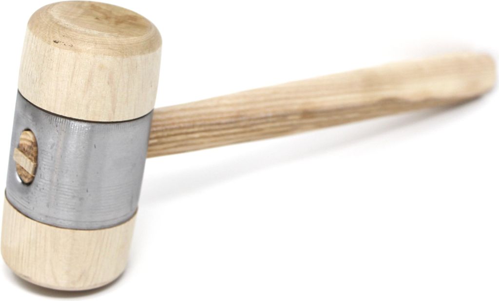 Exzellent gefertigter Holzhammer mit Hammerkopf aus Weißbuche und aufgepresstem Metallmantel 50x160mm/für Spengler, Schlosser-Klempner Dachdecker