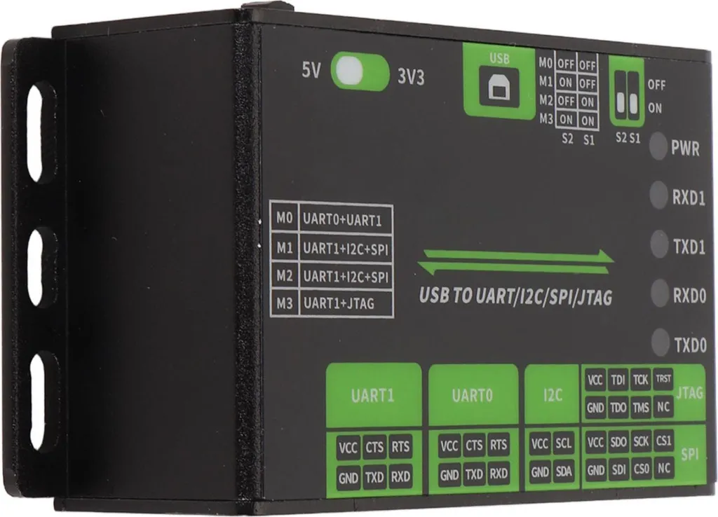 Convertisseur USB vers UART I2C SPI JTAG avec boîtier industriel robuste