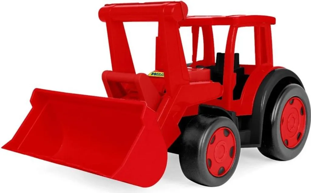 Tracteur chargeur géant rouge avec pelle frontale articulée pour enfant