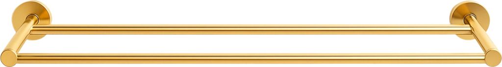 Balneo | Doppel Handtuchstange Edelstahl glänzend gold | Handtuchhalter 60 cm QUBE Rostfrei | Badetuchstange für Badezimmer