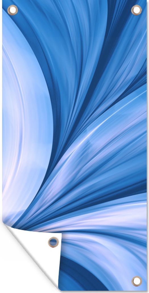 MuchoWow 40x80 cm Outdoor-Poster Gartendeko Sichtschutz Garten Poster für den Garten Blau - Abstrakt - Design