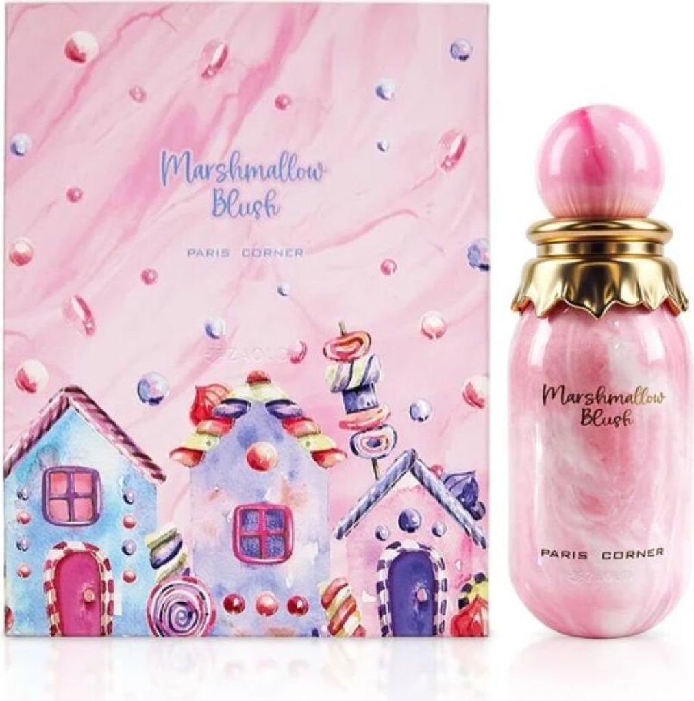 A perfume bottle and its box are displayed side-by-side against a white background.