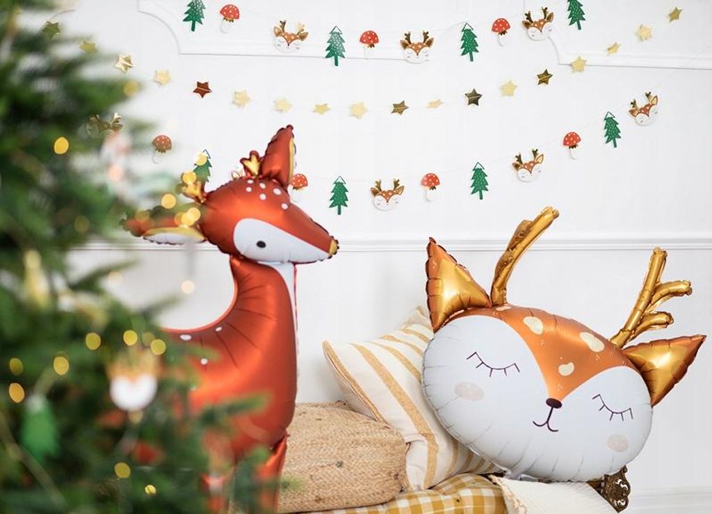 Folienballon Hirsch 73x64cm orange Produktbild 