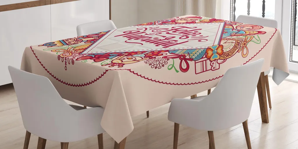 Tovaglia Antimacchia Natale 140x240 ABAKUHAUS - Feliz Navidad Color
