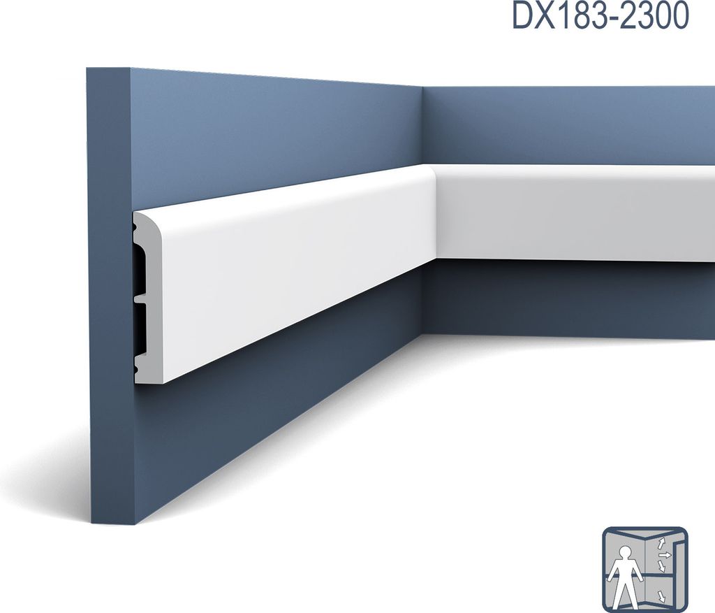 Türumrandung Orac Decor DX183-2300 AXXENT CASCADE Sockelleiste Wandleiste Modernes Design weiß 2,3m