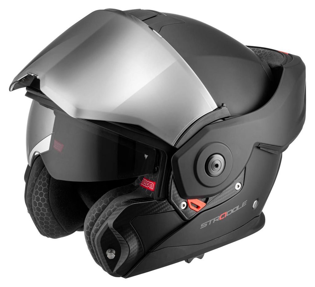 BEON Stradale Klapphelm mit Visier und Sonnenblende, ECE 22.06, S, Mattschwarz