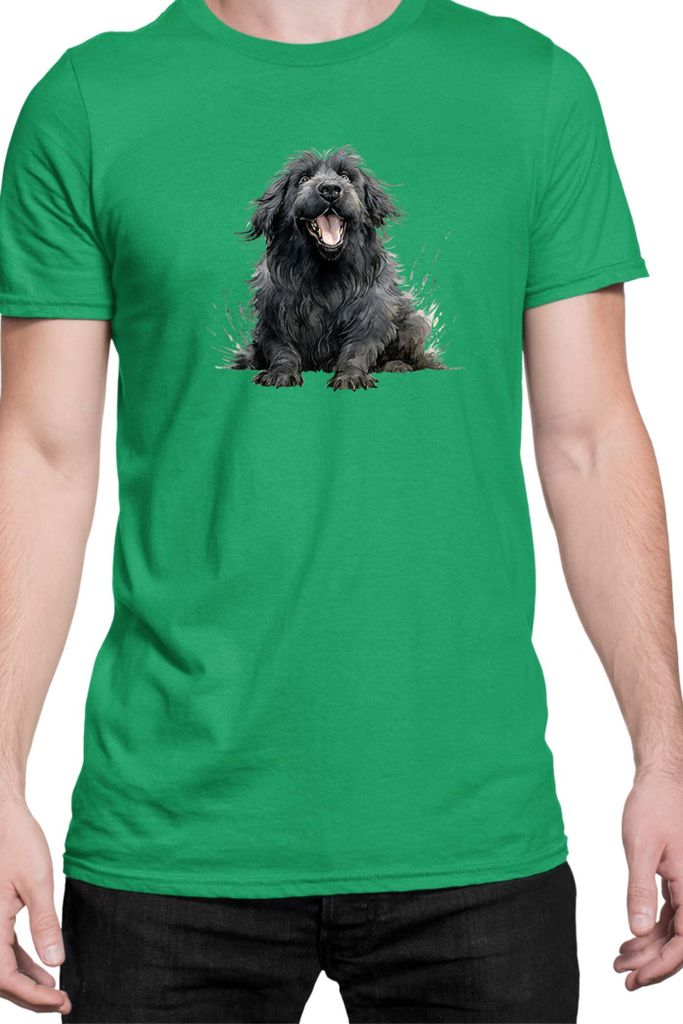 Herren T-Shirt Funny Dogs Breeds Newfoundland Dog Breed, Man 3XL / Grün