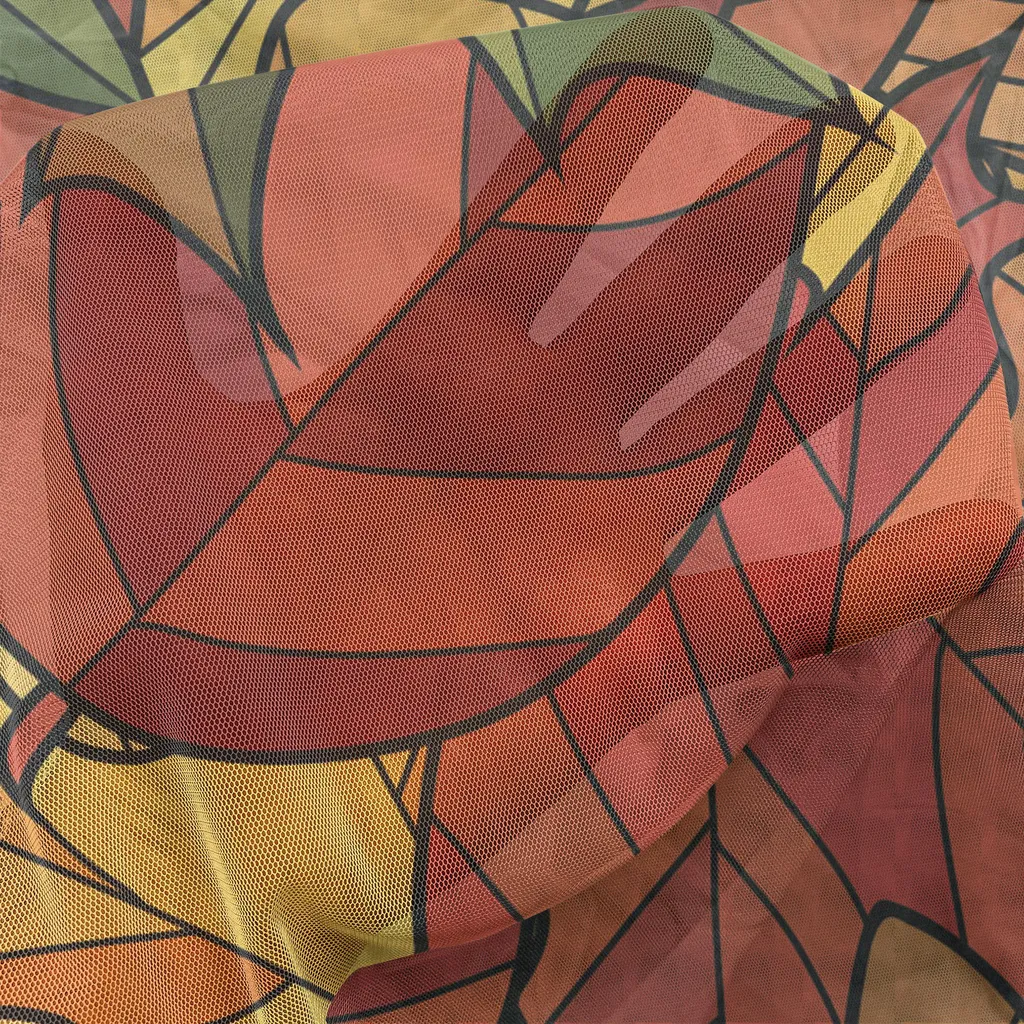 Tenture Murale Décorative Feuilles d'Automne Marron et Abricot XXL - 3