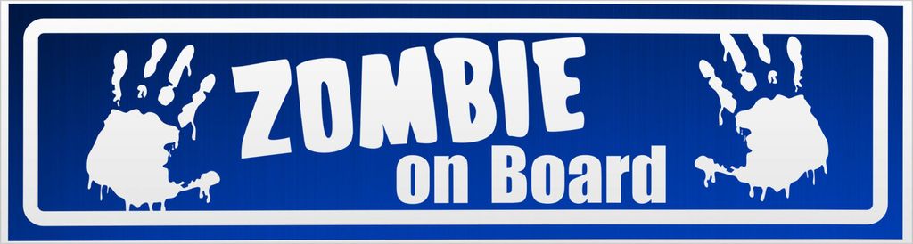 Kiwistar Zombie ob Board invertiert Magnetschild Schild magnetisch - 20cm Blau - reflektierend - Magnetfolie für Auto PKW Kfz