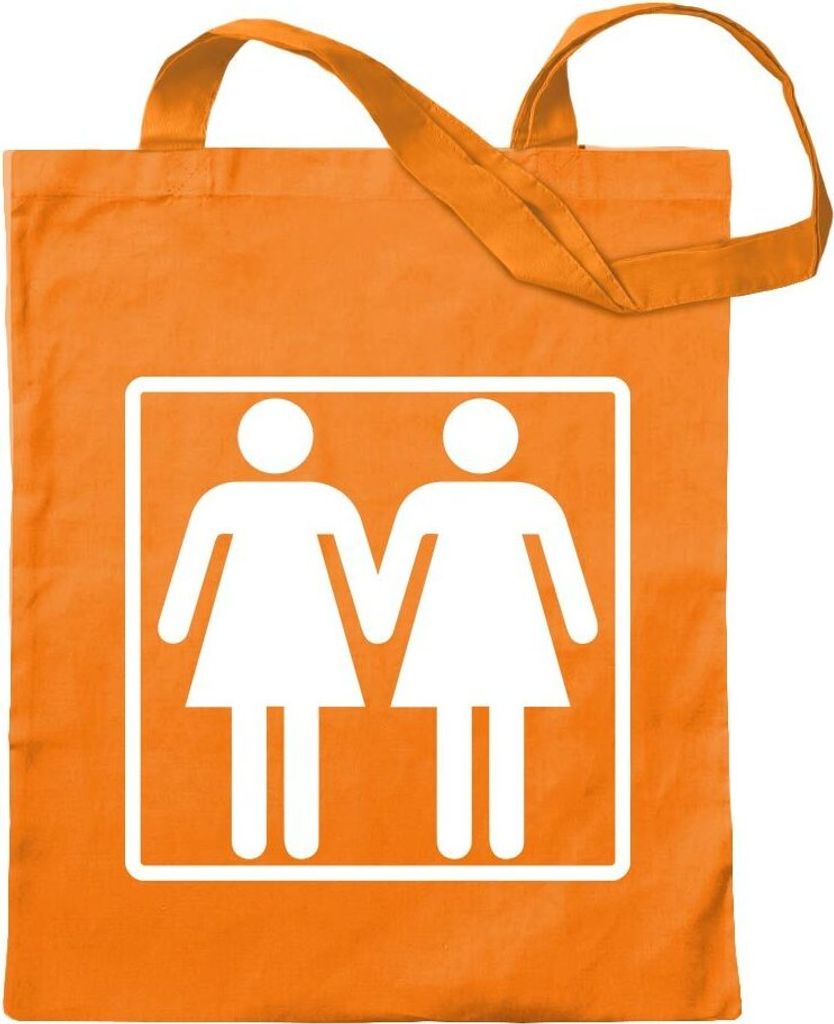 Kiwistar - Baumwolltasche - mandarin - Lesbisch - Tragetasche Stoffbeutel Umhängetasche Langer Henkel
