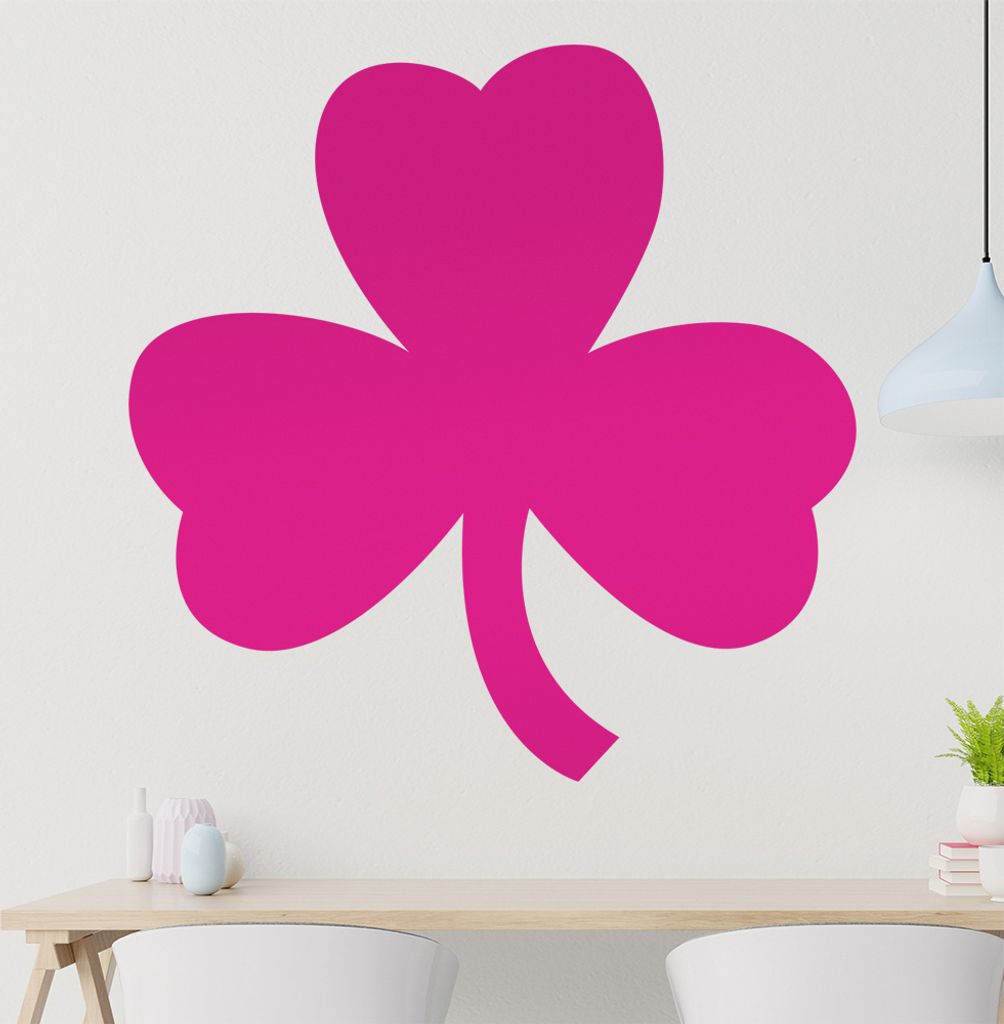 dreiblättriges Kleeblatt Wandtattoo in 6 Größen - Wandaufkleber Wall Sticker - Dekoration, Küche, Wohnzimmer, Schlafzimmer, Badezimmer
