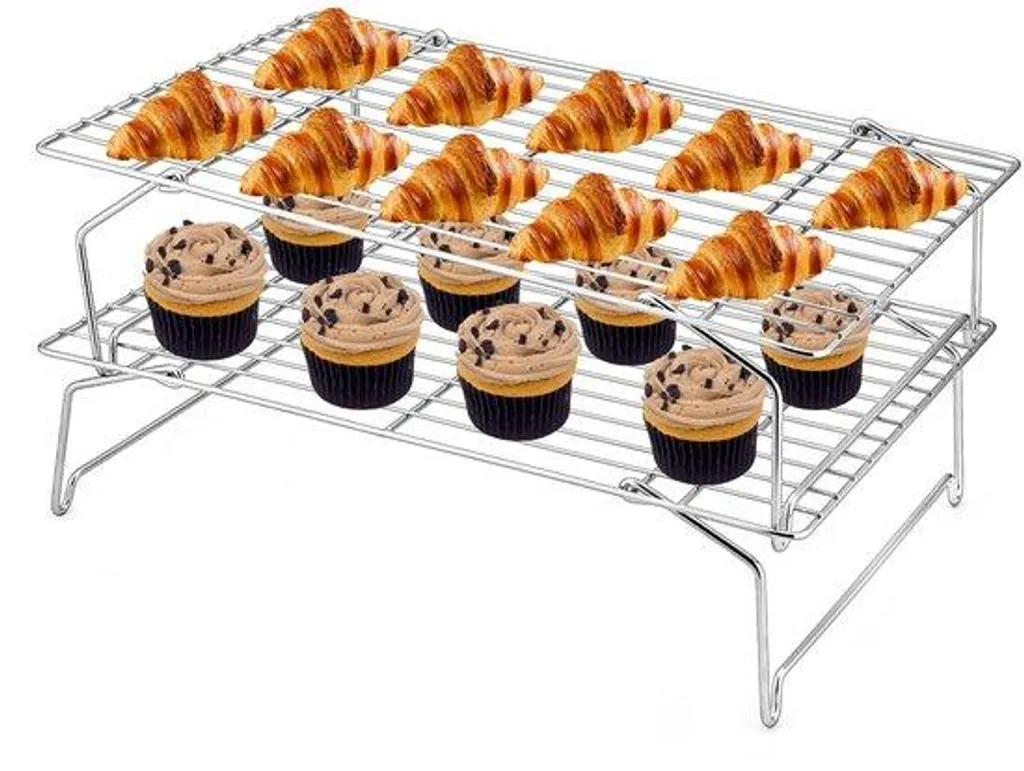 Support à pâtisserie 2 niveaux pour refroidir pains, pizzas et biscuits 38cm